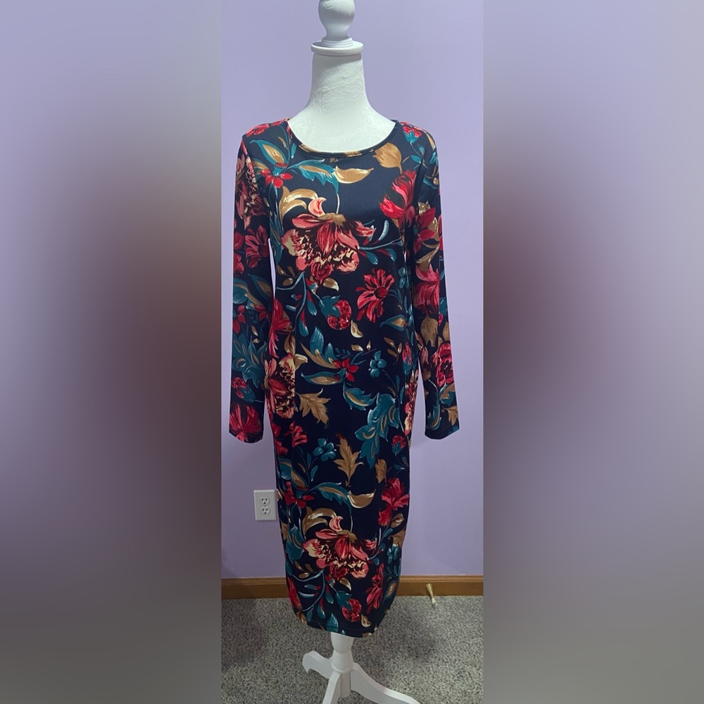 SHEIN Maternity Floral Long Sleeve Dress Size Large